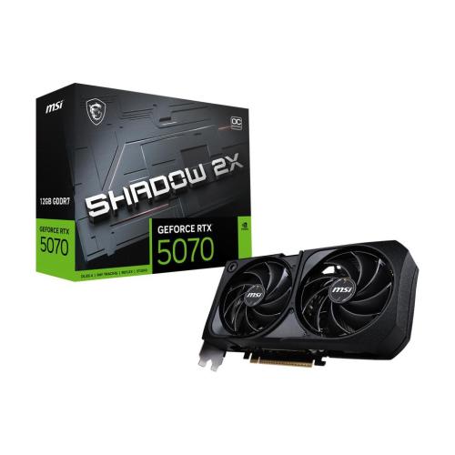 MSI GEFORCE RTX 5070 12G SHADOW 2X OC 12GB GDDR7 DLSS4 DUAL FAN PCI Express x16 5.0 - 1 x HDMI 3 x DISPLAYPORT