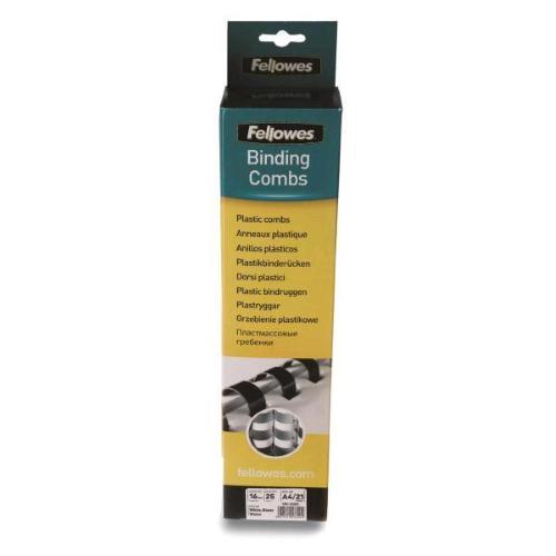 FELLOWES DORSO A SPIRALE IN PLASTICA PASSO 14.28 mm 21 ANELLI DA 25 mm A4 RILEGATURA MIN. 110 MAX 190 FOGLI COL. BIANCO CONF 50 Pz.