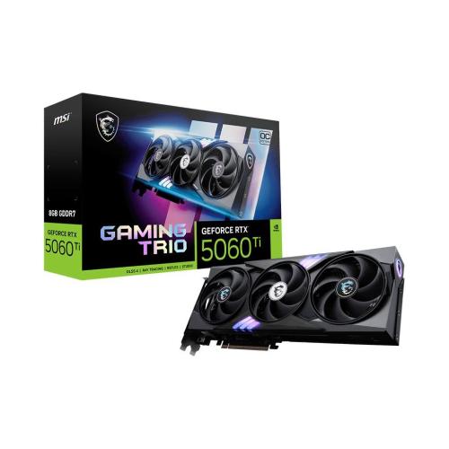 MSI NVIDIA GEFORCE RTX 5060 Ti 8G GAMING TRIO OC NVIDIA 8 GB GDDR7 TRIPLE FAN PCI Express x16 5.0 1 x HDMI 3 x DISPLAYPORT
