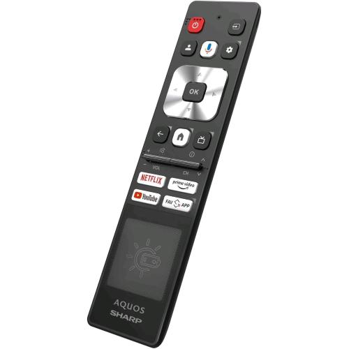 SHARP SUNREMO TELECOMANDO SOLARE UNIVERSALE PER SMART TV COMPATIBILE CON SHARP GOOGLE TV NERO