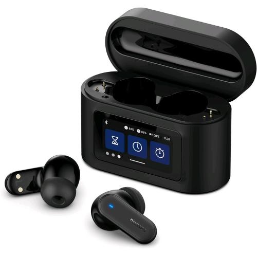 PHILIPS TAT6000BK AURICOLARI TRUE WIRELESS ALLOGGIAMENTO RICARICA SMART CANCELLAZIONE RUMORE 4 MIC BASSI DINAMICI RIPRODUZIONE 28H BLUETOOTH 5.4 IPX5 COMANDI TOUCH ASSISTENTE VOCALE NERO