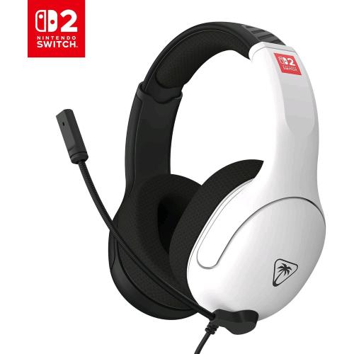 TURTLE BEACH AIRLITE FIT CUFFIE GAMING CON MICROFONO CON CAVO LICENZA UFFICIALE PER NINTENDO SWITCH 2 NERO E BIANCO