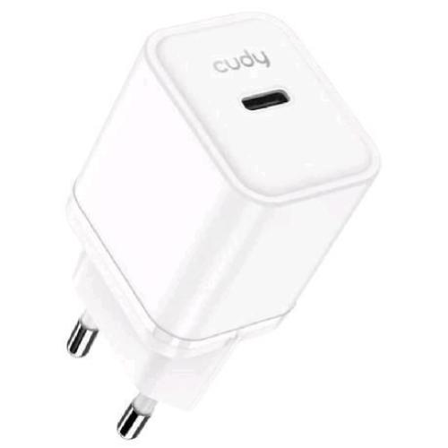 CUDY CH25_EU CHARGER CARICABATTERIE DA RETE GaN 25 W USB-C BIANCO