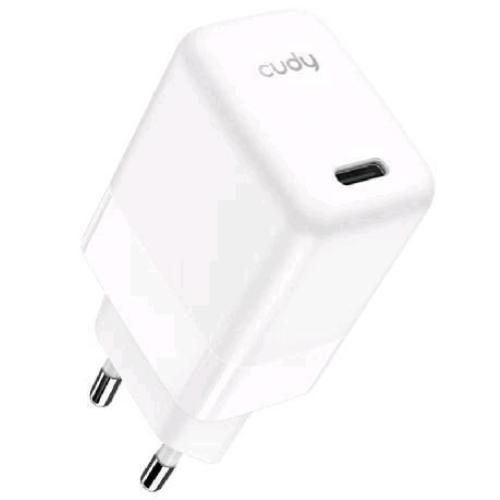 CUDY CH30_EU CHARGER CARICABATTERIE DA RETE GaN 30 W USB-C BIANCO