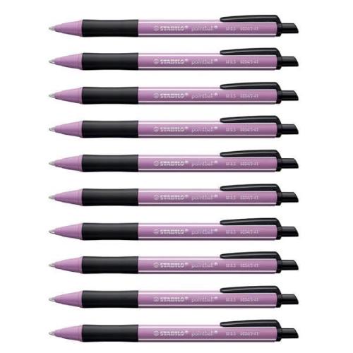 STABILO POINTBALL PENNA A SFERA A SCATTO PUNTA CONICA TRATTO 0.5 mm INCHIOSTRO GIGLIO VIOLA CONF 10 Pz.