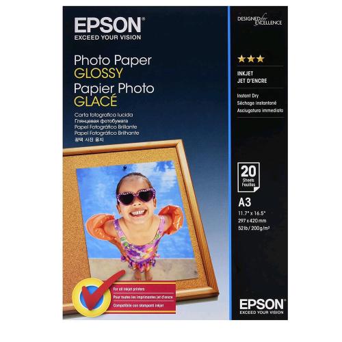 EPSON S042536 CARTA FOTOGRAFICA GLOSSY A3 FOGLI BIANCO 200GR