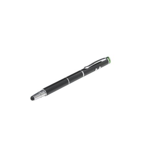 STYLUS PENNINO PER DISPOSITIVI TOUCH SCREEN CON FUNZIONI DI PENNA A SFERA PUNTATORE LASER E TORCIA LED NERO SILVER