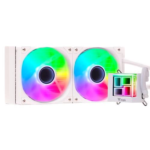 ITEK DISSIPATORE A LIQUIDO HYDRO CUBE 240W - 240MM SKT UNIVERSALE PWM FAN ARGB WHITE EDITION