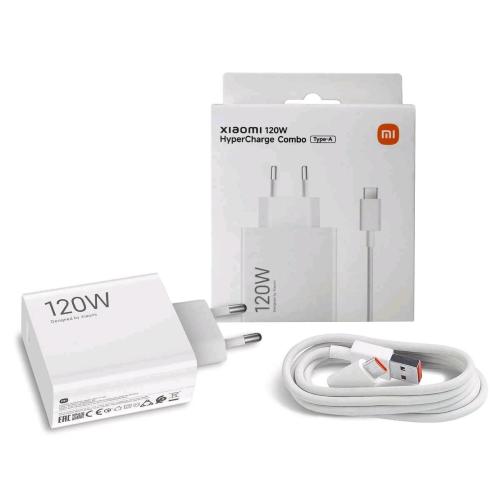 XIAOMI Mi CHARGING COMBO CARICABATTERIE DA RETE 120 W USB-A + CAVO USB-A USB-C BIANCO