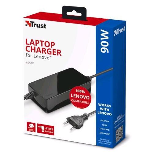 TRUST MAXO ALIMENTATORE PER NOTEBOOK LENOVO 90W BLACK