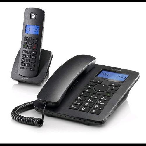 MOTOROLA C4201 COMBO TELEFONO DA TAVOLO + 1 CORDLESS DECT NERO