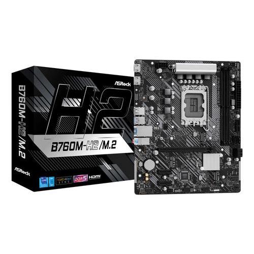 ASROCK B760M-H2/M.2 SCHEDA MADRE INTEL B760, 1700, MICRO ATX, 2 DDR5, 2 HDMI, 2.5G LAN, PCIE4, 2X M.2