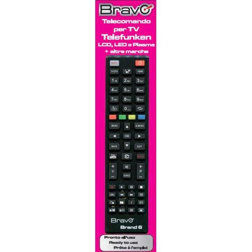 BRAVO BRAND 6 TELECOMANDO COMPATIBILE PER TV TELEFUNKEN / VESTEL