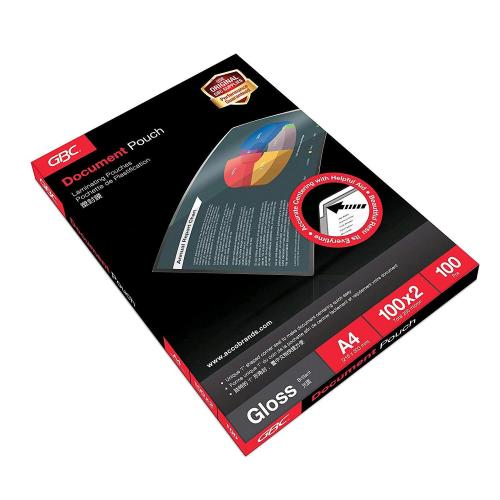 GBC POUCHES LUCIDO A4 100 MY COL. TRASPARENTE CONF 100 Pz.