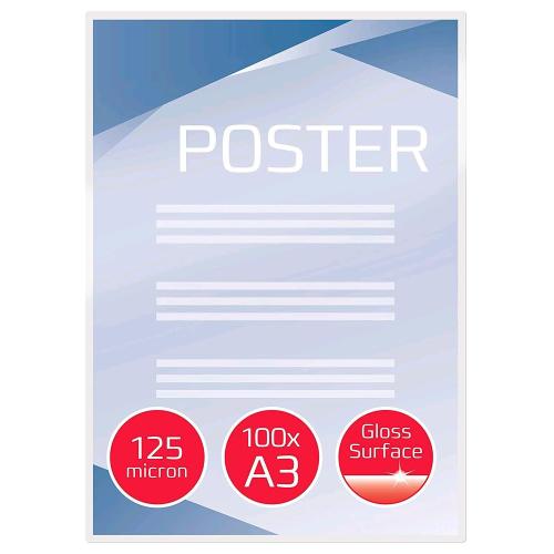 GBC POUCHES LUCIDO A3 125 MY COL. TRASPARENTE CONF 100 Pz.