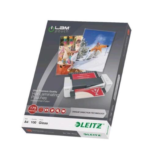 LEITZ ILAM UDT POUCHES A4 175 MY COL. TRASPARENTE CONF 100 Pz.