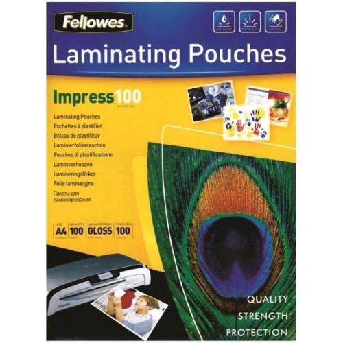 FELLOWES IMPRESS100 POUCHES LUCIDE A4 100 MY COL. TRASPARENTE CONF 100 Pz.