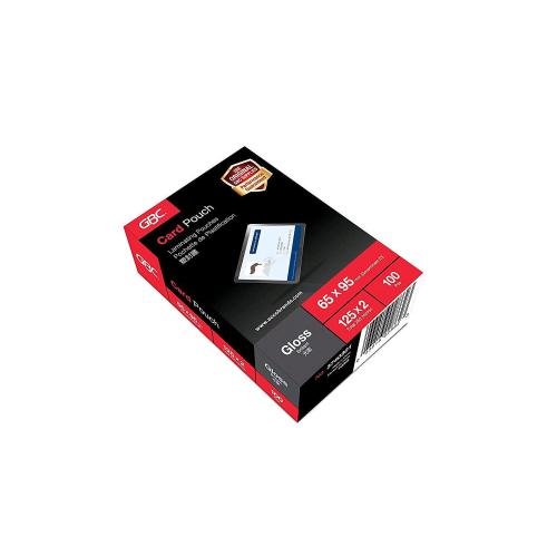 GBC POUCHES LUCIDO FORMATO TESSERA 65X95 mm 125 MY COL. TRASPARENTE CONF 100 Pz.