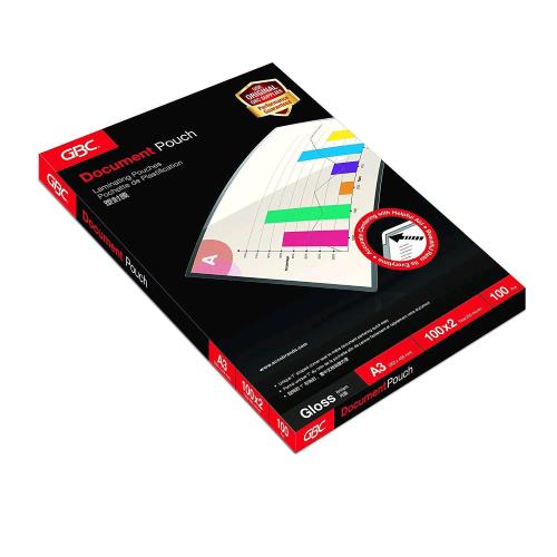 GBC POUCHES LUCIDO A3 100 MY COL. TRASPARENTE CONF 100 Pz.