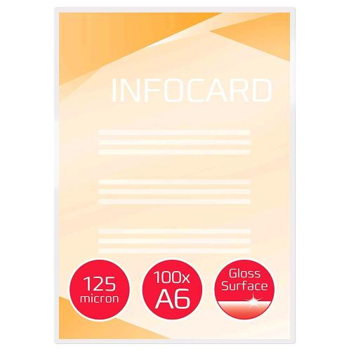 GBC POUCHES LUCIDO A6 125 MY COL. TRASPARENTE CONF 100 Pz.