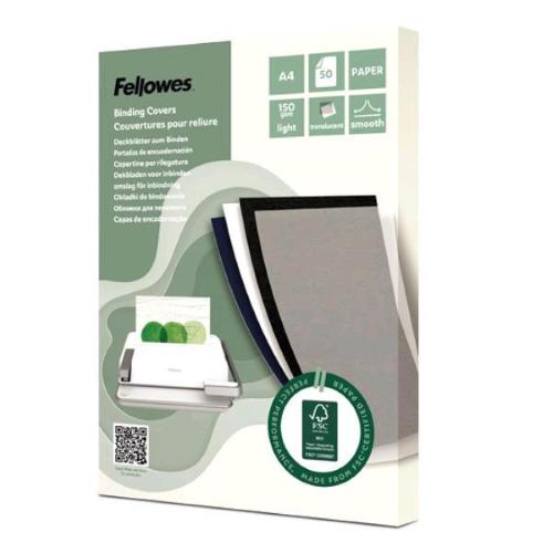 FELLOWES COPERTINE PER RILEGATURA CARTA TRASLUCIDA 15 MICRON 297X21 mm TRASPARENTE CONF 50 Pz.