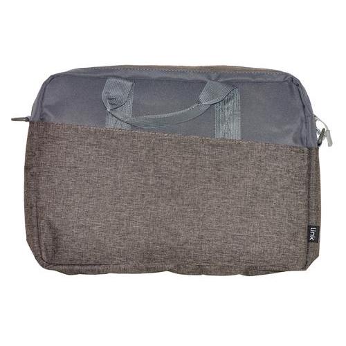 LINK BORSA PER NOTEBOOK DA 15.6" IN PLASTICA RICICLATA RPET 42X29X6 CM 2 SCOMPARTI TASCA ESTERNA CON TRACOLLA GRIGIO