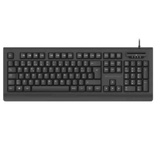 CONCEPTRONIC KAYNE01IT TASTIERA USB 105 TASTI CON LETTORE DI SMART CARD ID SUPPORTA LE CARTE ISO7816 CLASSE A, B E C LAYOUT ITALIANO NERO