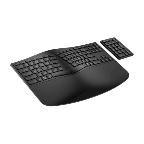 HP 960 TASTIERA ERGONOMICA WIRELESS RF + BLUETOOTH LAYOUT ITALIANO TASTIERINO NUMERICO SEPARATO 20 TASTI PROGRAMMABILI POGGIAPOLSI NERO