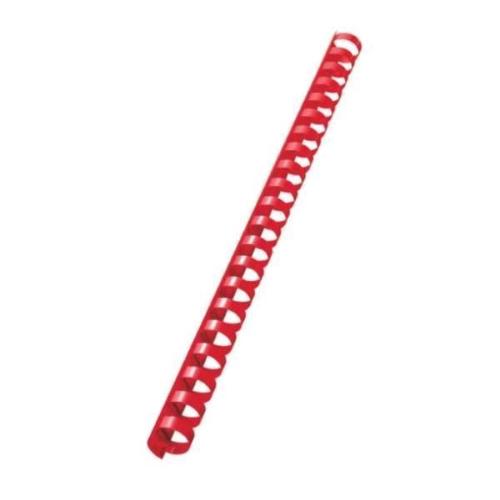 FELLOWES DORSO A SPIRALE IN PLASTICA PASSO 14.28 mm 21 ANELLI DA 8 mm A4 RILEGATURA MIN. 21 MAX 40 FOGLI COL. ROSSO CONF 100 Pz.