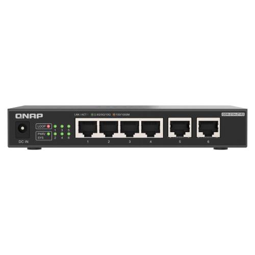 QNAP QSW-2104-2T-R2 switch di rete Non gestito 10G Ethernet (100/1000/10000) Desktop Nero