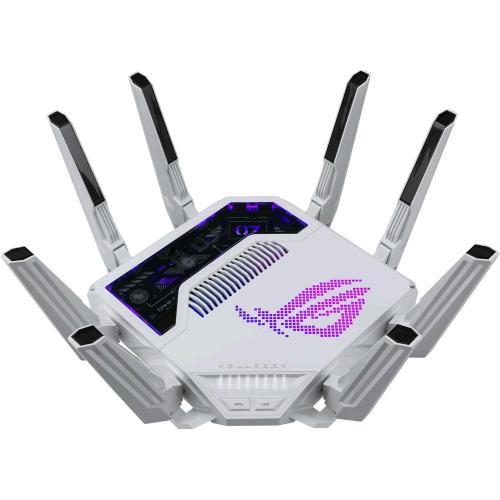 ASUS GT-BE19000 AI ROUTER GAMING TRI-BAND WI-FI 7DOPPIA PORTA 10G AURA RGB AiMESH 8 ANTENNE ESTERNE BIANCO