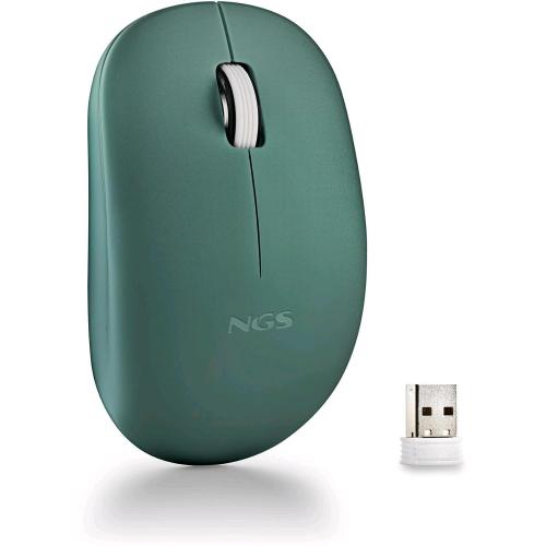 NGS FOG PRO MOUSE OTTICO WIRELESS 2.4GHz INTERFACCIA NANO USB 2 PULSANTI SILENZIOSI E ROTELLA DI SCORRIMENTO PLUG AND PLAY AMBIDESTRO 1000 DPI VERDE