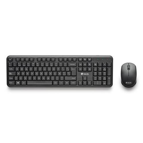 NGS HARMONY KIT TASTIERA MULTIMEDIALE FULL SIZE RF WIRELESS LAYOUT ITALIANO + MOUSE OTTICO 1.200 DPI NERO
