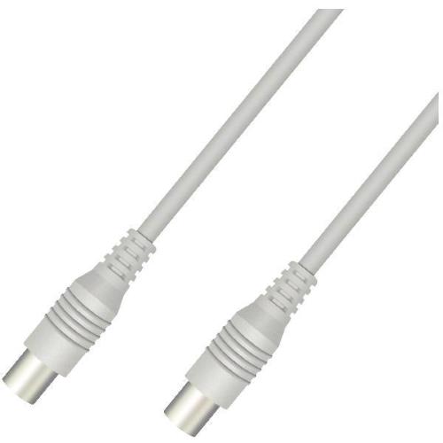 NILOX CAVO ANTENNA CONNETTORE 9.5mm (IEC 169-2) MASCHIO/FEMMINA ADATTATORE MASCHIO–MASCHIO INCLUSO CONFEZIONE 3 MT BIANCO