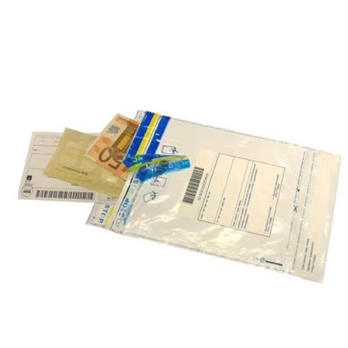 VIVA BUSTE DI SICUREZZA CON CHIUSURA ANTI MANOMIS IN POLIETILENE 160X225 mm TRASPARENTE CONF 50 Pz.