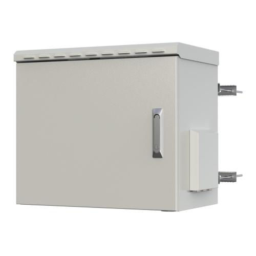 Armadio Rack 19'' Fissaggio a Palo 12U IP66 Porta Cieca Prof. 400 mm Grigio
