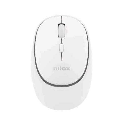 NILOX MOUSE OTTICO VERTICALE WIRELESS RICARICABILE DUAL BLUETOOTH 5.2 + RF 2.4GHz 4 PULSANTI 2 DEI QUALI SILENZIOSI 1.6000 DPI REGOLABILI RICARICABILE TRAMITE PORTA USB-C CAVO INCLUSO BIANCO