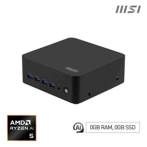 MSI CUBI Z AI 8M-008BEU MINI PC BAREBONE AMD RYZEN 5 8645HS NO RAM NO SSD/HDD AMD RADEON GRAPHICS WI-FI 6E + 2 x GIGABIT LAN-FREE DOS NERO