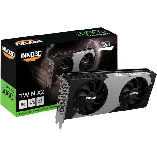 INNO3D NVIDIA GEFORCE RTX 5060 Ti TWIN X2 8GB GDDR7 REFLEX2 AI DLSS4 128BIT PCIe 5.0 DUAL FAN 1 x HDMI 3 x DISPLAYPORT