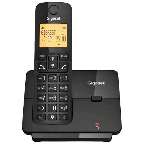 GIGASET ESSENTIAL 300 TELEFONO CORDLESS DECT CON VIVAVOCE RUBRICA 60 NUMERI AMPIO DISPLAY NERO