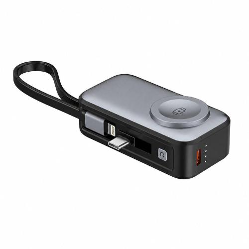 Mini Power Bank 3in1 5000 mAh con 2 porte USB-C&trade;, Nero