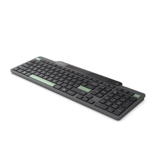 LENOVO SELF-CHARGING KEYBOARD TASTIERA BLUETOOTH MULTIDISPOSITIVO CON RICARICA AUTOMATICA TRAMITE LUCE AMBIENTALE SENZA BATTERIE NERO