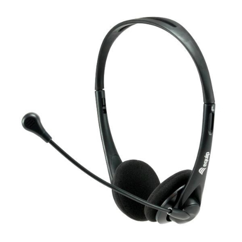 CONCEPTRONIC CUFFIA CON MICROFONO STEREO FUNZIONE MUTE JACK 3.5mm CAVO 1.8 MT NERO