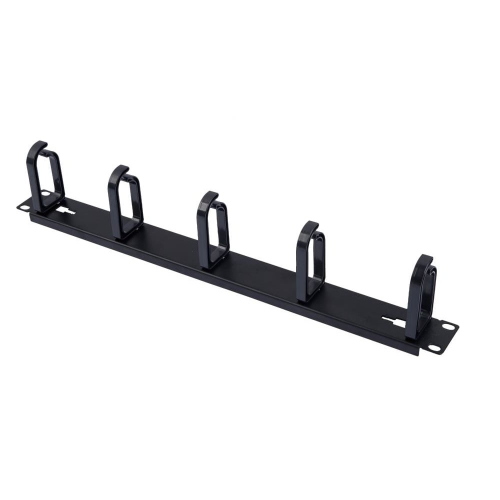 Pannello Passacavi 5 Anelli in Plastica Lunghi Staccabili 1U Nero