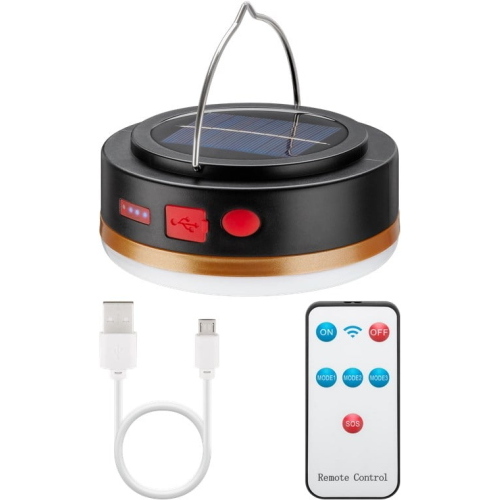 Lampada da Campeggio Solare a LED con Telecomando IR e Powerbank