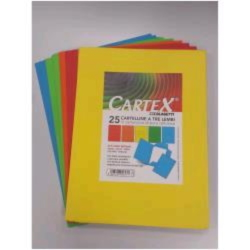 BLASETTI CARTEX CARTELLINE A 3 LEMBI CON STAMPA IN CARTONCINO 180 GR 245X328MM A4 COL. GIALLO CONF 25 Pz.