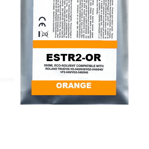 Orange Eco-Solvent Ink Bag Compa Roland TrueVIS SG2,VG2,VF2,SG3,VG3#500ML