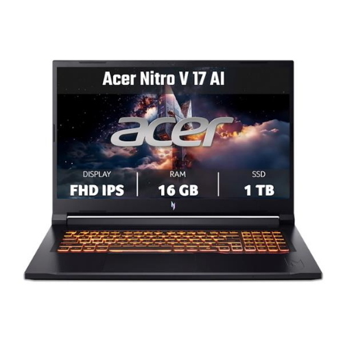 ACER NITRO V 17 AI ANV17-41-R6FD 17.3" FHD 144Hz AMD RYZEN 7 260 RAM 16GB-SSD 1TB NVMe-NVIDIA GeForce RTX 5060 8GB-WI-FI 6E + GIGABIT LAN-FREE DOS NERO (NH.QYVET.003)