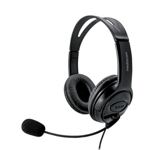 MEDIACOM M-AP975 CUFFIE USB PADIGLIONE CON MICROFONO PADIGLIONE 40MM CONTROLLO VOLUME SUL CAVO COLORE NERO