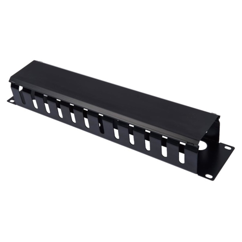 Pannello Passacavi 19'' 2U con Coperchio Nero